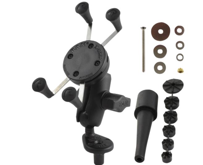 Ram Mounts RAM-B-176-A-UN7 RAM Fork Stem Mount with Short Double-Socket Arm and Universal X-Grip Cell/iPhone Holder