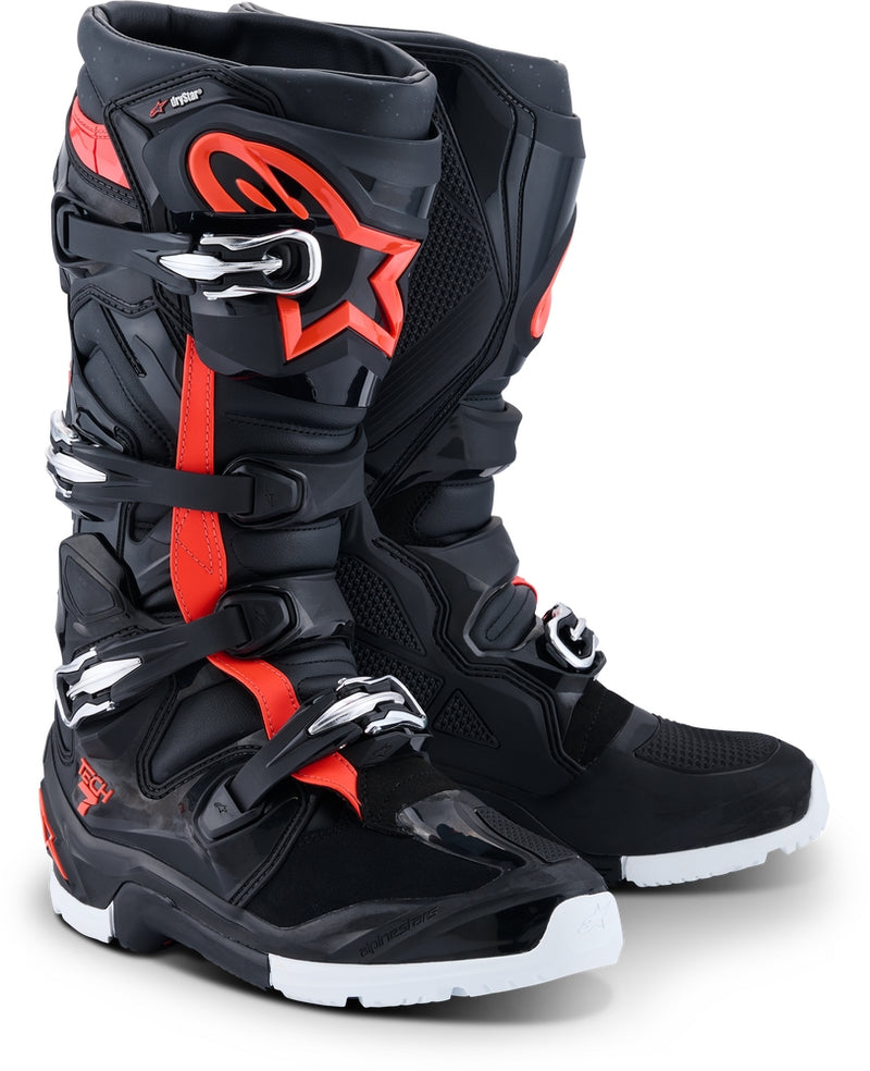 Load image into Gallery viewer, Alpinestars Tech 7 Enduro Drystar Boots (8, Black/Red Fluo/White)

