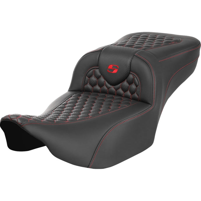 Saddlemen 823-07-19004 Extended Reach Roadsofa HC Seat without Drivers Backrest - Red Stitching