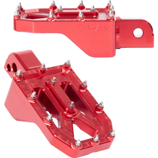 Thrashin Supply Company TSC-2022-2-SR Agressor Male-Mount Footpegs - Red - Rear