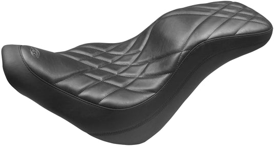 Mustang 75726 Daytripper One-Piece Seat - Black with Prism Stitch