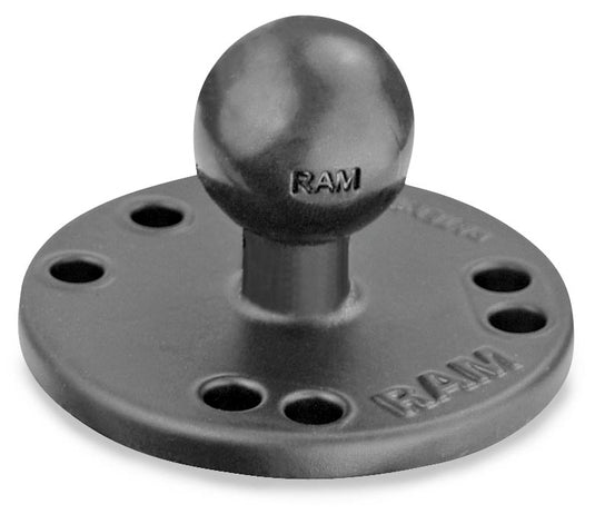 Ram Mounts RAM-B-202U RAM 2.5in. Round Base with the AMPs Hole Pattern & 1in. Ball