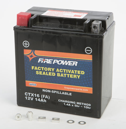 Fire Power CTX16-BS (FA) Factory Activated Maintenance Free Sealed Battery