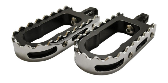 La Choppers LA-7205-00B BMX Footpegs - Black Peg with Chrome Teeth