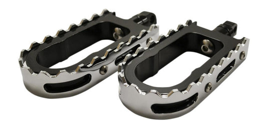 La Choppers LA-7205-00B BMX Footpegs - Black Peg with Chrome Teeth