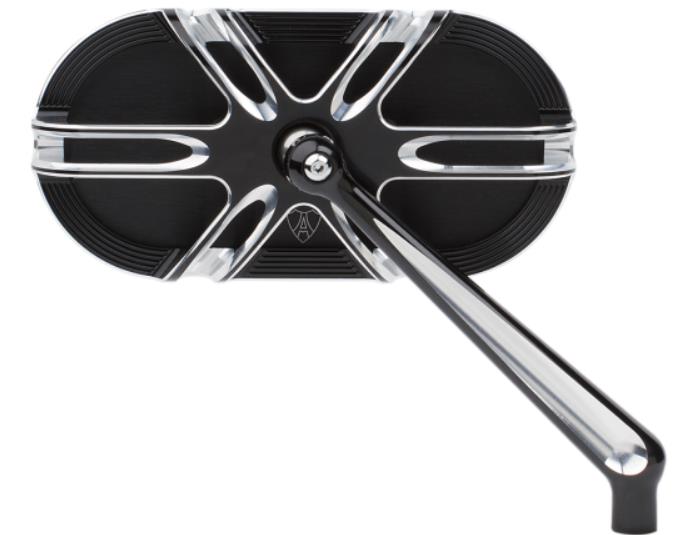 Arlen Ness 13-166 Caged Series Deep Cut Mirror - Right - Black