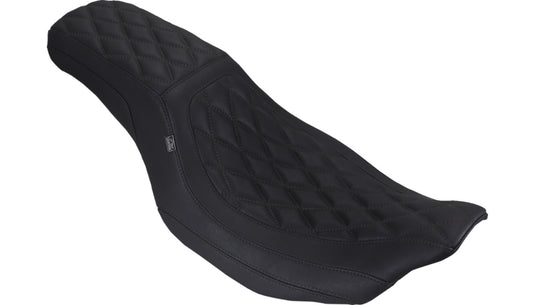 Mustang 88514 Low Squareback Seat - Double Diamond - Black Stitch