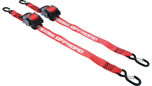 Moose Offroad 3920-0538 Retractable Ratcheting Strap - Red