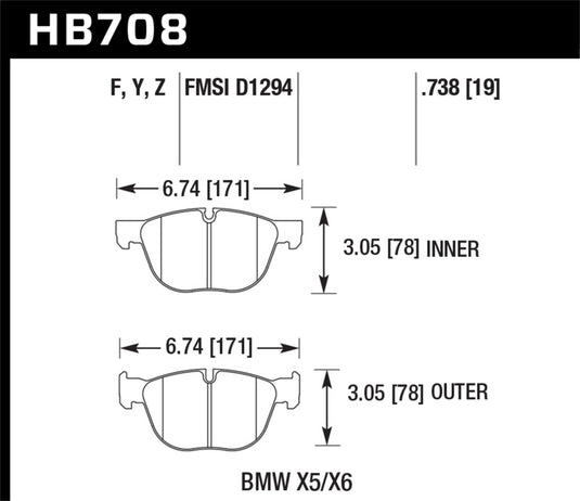 Hawk Performance HB708F.738 HAWK HPS Brake Pad Sets