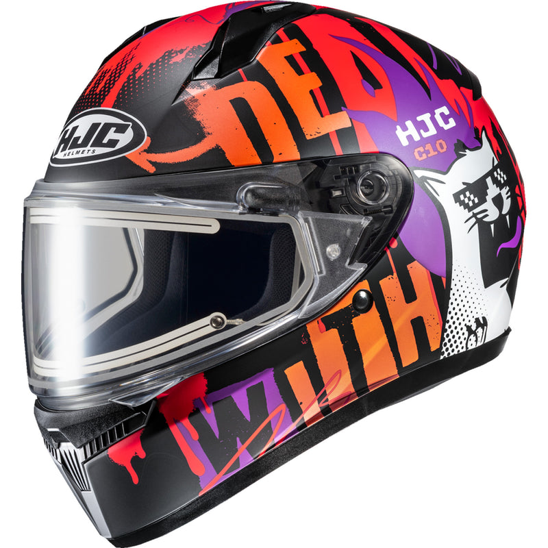 Load image into Gallery viewer, Hjc C10 Snow FOP Youth Helmet with Electric Shield (Small, Semi-Flat Dull Orange (MC-7SF))
