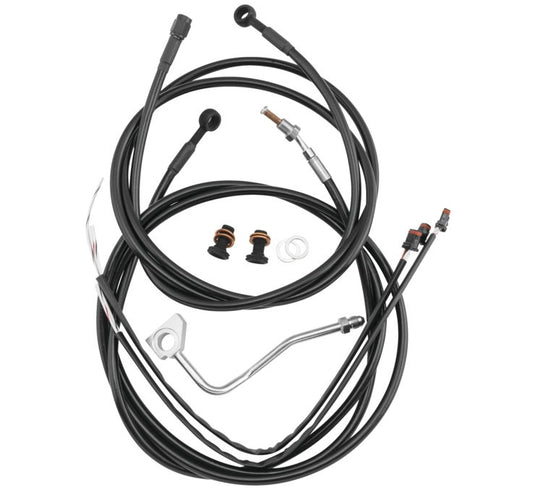 Burly Brand B30-1276 Cable and Brake Line Kit - Black