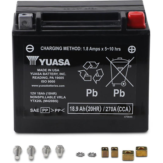 Yuasa YUAM420BS Factory Activated Maintenance Free Battery - YTX20L