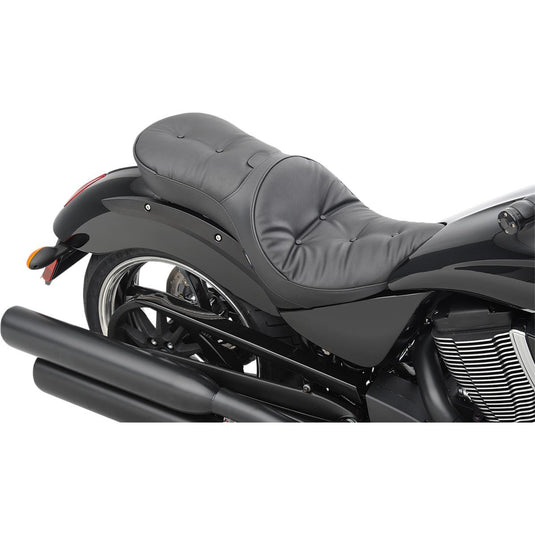Drag Specialties 0810-1607 Low Profile Touring Seat with Backrest Option - Pillow-style