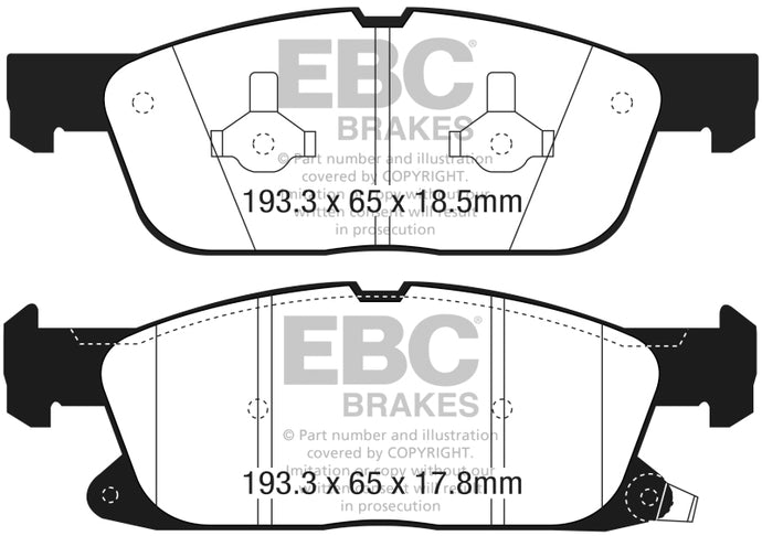 Ebc DP43072R EBC Yellowstuff Brake Pad Sets