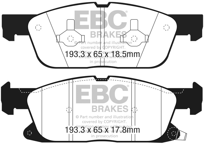 Load image into Gallery viewer, Ebc DP43072R EBC Yellowstuff Brake Pad Sets
