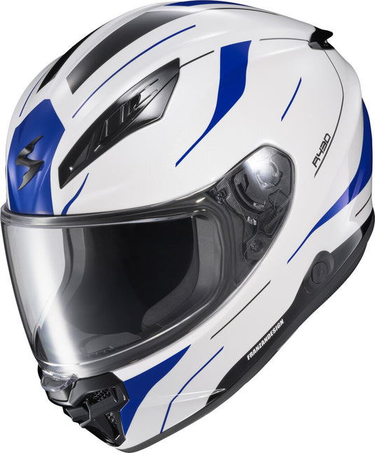 Scorpion EXO-R430 Cutlass Helmet (Small, White/Blue)