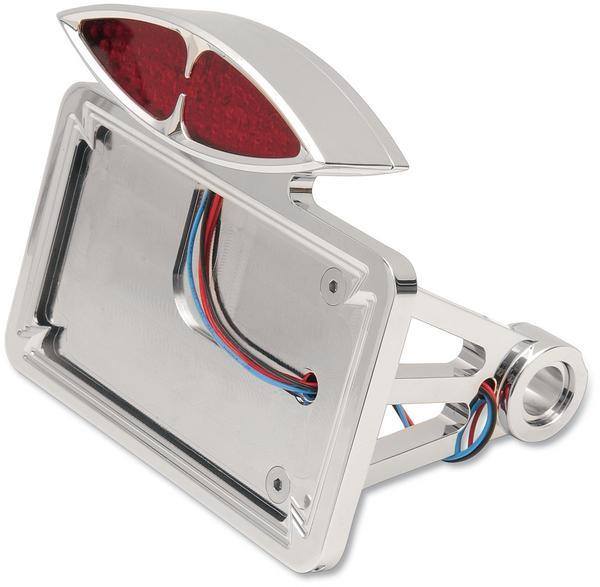 Drag Specialties 2030-0169 Side-Mount Deco Taillight with License Plate Mount - Flat Horizontal