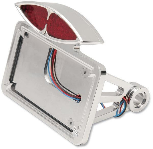 Drag Specialties 2030-0169 Side-Mount Deco Taillight with License Plate Mount - Flat Horizontal