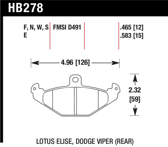 Hawk Performance HB278F.583 HAWK HPS Brake Pad Sets