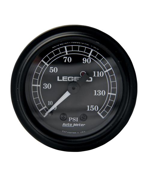 Legends 2212-0484 Fairing Mounted LED Backlit PSI Gauge - Black with Black Face
