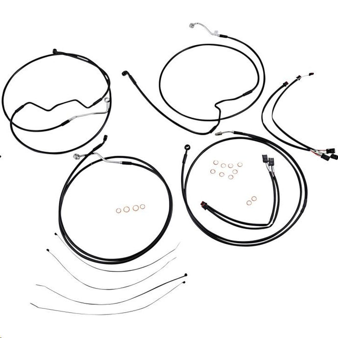 Magnum 486412 Black XR Handlebar Installation Kit with Black Fittings for 15-17in. Ape