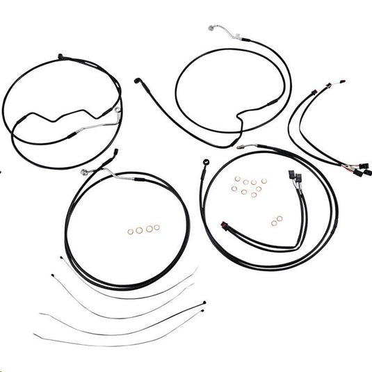 Magnum 486412 Black XR Handlebar Installation Kit with Black Fittings for 15-17in. Ape