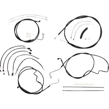 Magnum 4861012 XR Black Dot Handlebar Installation Kit - 15in-17in. - Black Fittings