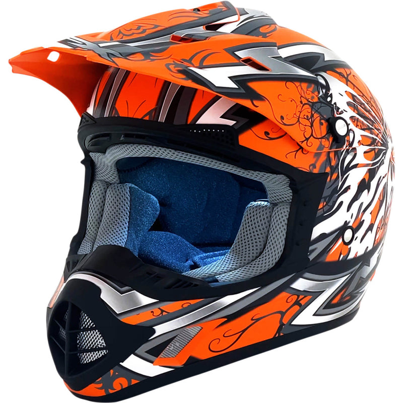 AFX FX-17Y Butterfly Youth Helmet Matte Orange Orange
