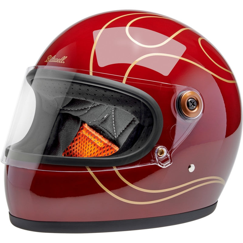 Load image into Gallery viewer, Biltwell Inc. Gringo S Helmet (X-Small, Gloss Garnet Red with Flames)
