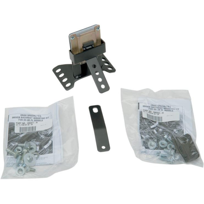 Drag Specialties 0822-0163 Driver Backrest Kit for OEM Dresser/Touring Seat - EZ Glide Receiver Mechanism