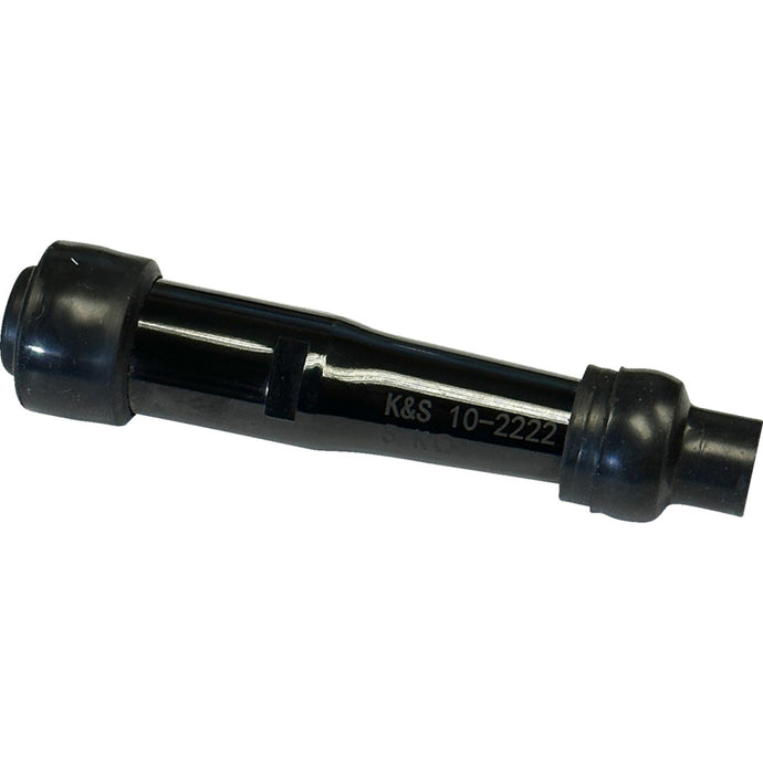 K&S Technologies 10-2222 Spark Plug Resistor Cover - Straight Type - 10/12mm. - Black Plastic