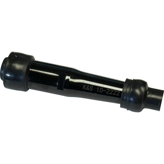 K&S Technologies 10-2222 Spark Plug Resistor Cover - Straight Type - 10/12mm. - Black Plastic