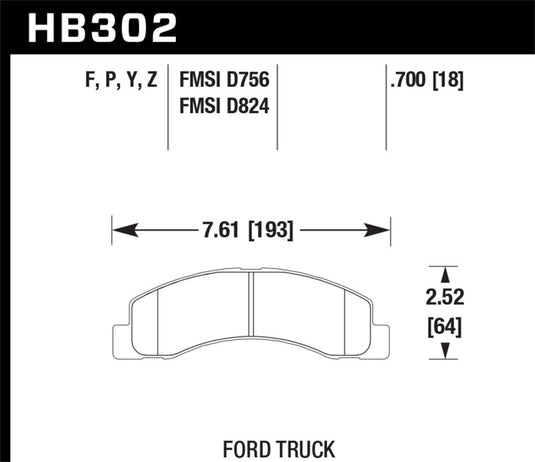 Hawk Performance HB302Y.700 HAWK LTS Brake Pads