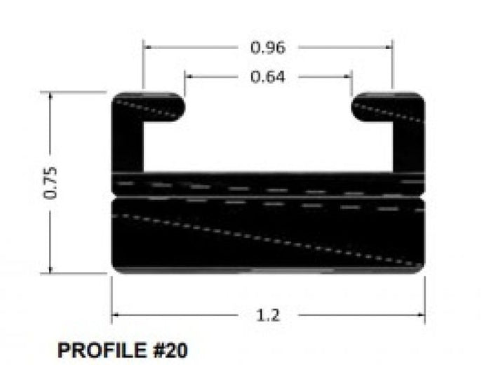 Spi 620-56-80 Slide Profile 20 - Black - 56in.