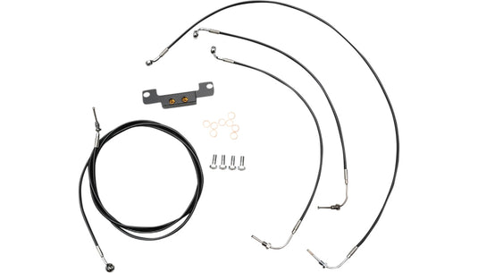 La Choppers LA-8056KT-08B Standard Handlebar Cable/Brake & Clutch Line/Wire Kit - Black Vinyl