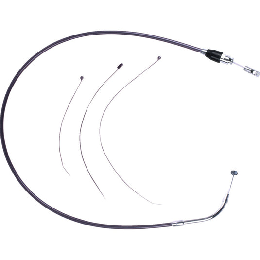 Drag Specialties 0652-3214 Quick Connect Braided Upper Clutch Cable - 50in - Black/Black