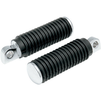 Drag Specialties DS-253406 Chrome Footpegs with Rubber Sleeves with Male Mounts