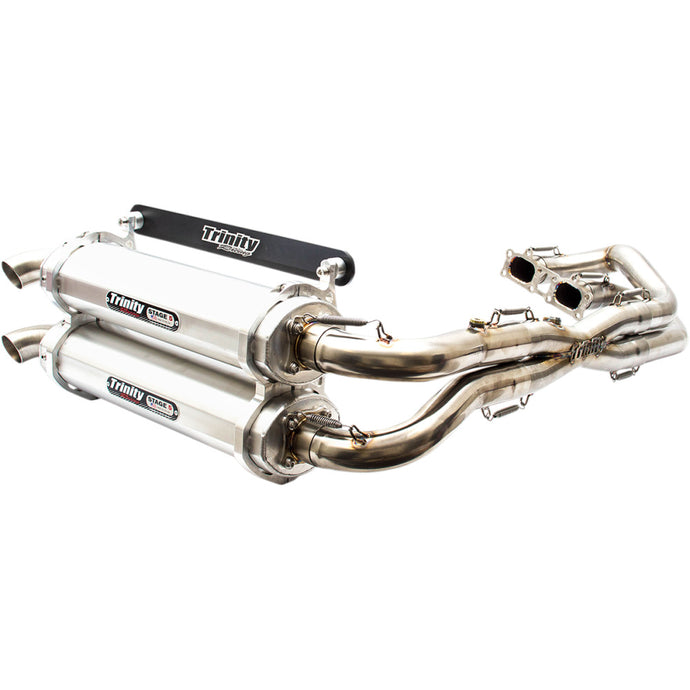 Trinity Racing TR-4190D Stage 5 Dual Exhaust System - Brushed Muffler