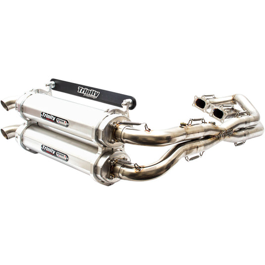 Trinity Racing TR-4190D Stage 5 Dual Exhaust System - Brushed Muffler