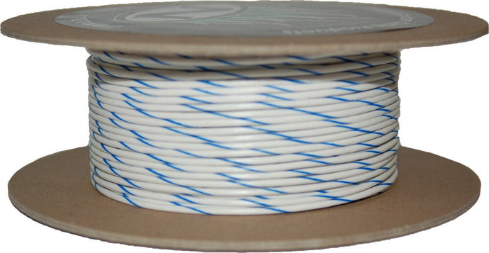 Namz NWR-96-100-20 100-Foot OEM Color Wire Spool - 20 Gauge - White/Blue Stripe