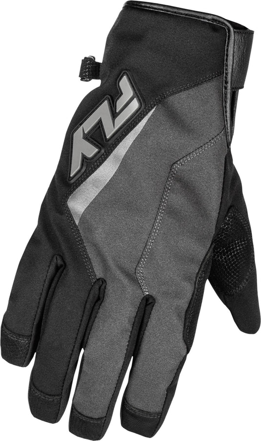 Fly Racing Title Long Gloves (Small, Black/Gray)