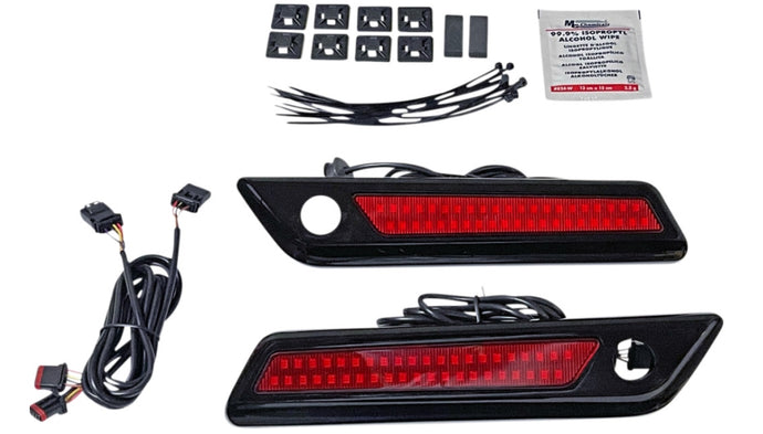 Custom Dynamics CD-SBL-DC4-RB Saddlebag Hinge Covers with Dual-Colored LED Light - Red/Black