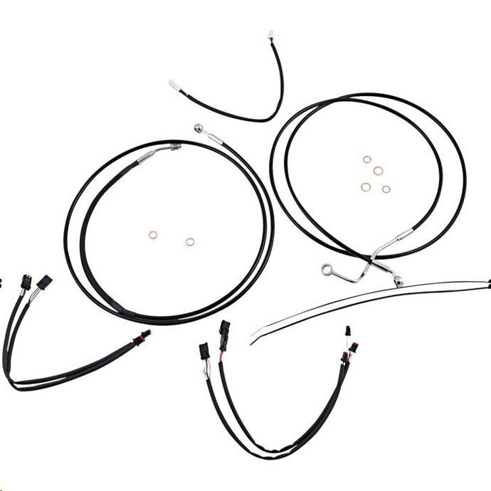 Magnum 489422 Black XR Handlebar Installation Kit with Chrome Fittings for 15-17in. Ape