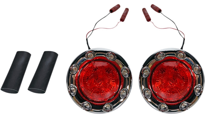 Custom Dynamics PB-BR-RR-IND-CR Probeam Bullet Ringz 1157 Rear Turn Signal - Chrome Bezel/Red Lens