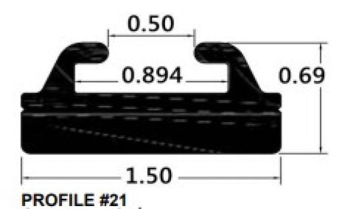 Spi 421-56-80 Slide Profile 21 - Black - 56in.