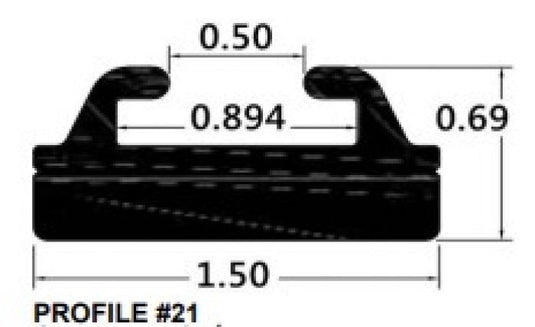 Spi 421-56-80 Slide Profile 21 - Black - 56in.