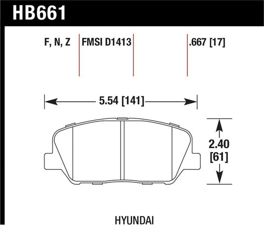 Hawk Performance HB661N.667 HAWK HP+ Brake Pad Sets