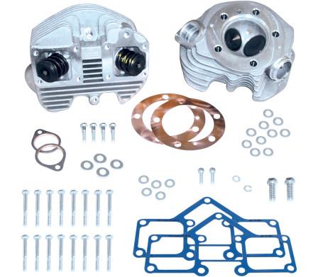 S&S Cycle 90-1491 Super Stock Cylinder Heads (O-ring Intake) - 3-5/8in. Bore, High Compression - Natural Finish