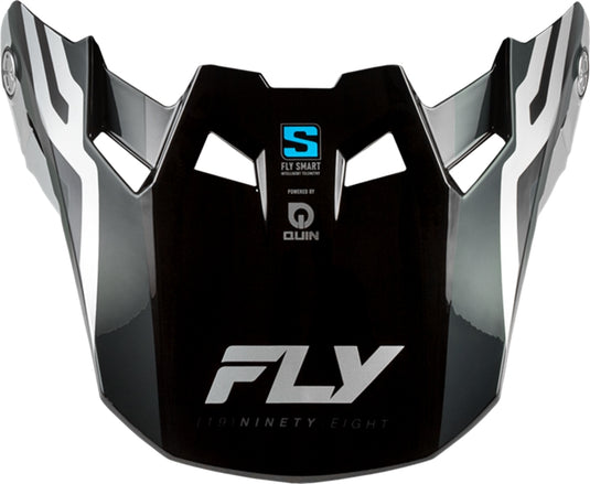 Fly Racing Visor for Fly Formula S Carbon Helmets - Byte Black Carbon/Gray/Silver - YL-Sm