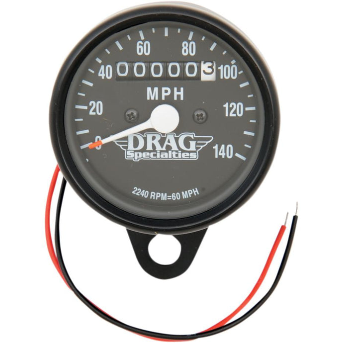 Drag Specialties 2210-0253 Mini Mechanical Speedometer - 2240:60 Ration with Black Face